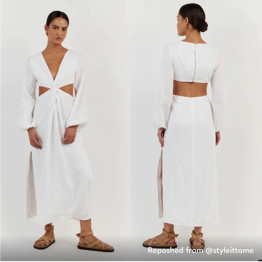 DISSH Tina white twist midi dress